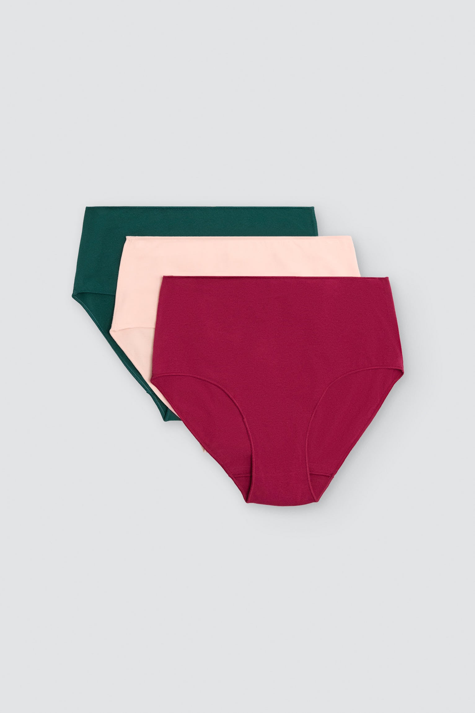 Pack de 3 cuecas altas de algodão em cores frias