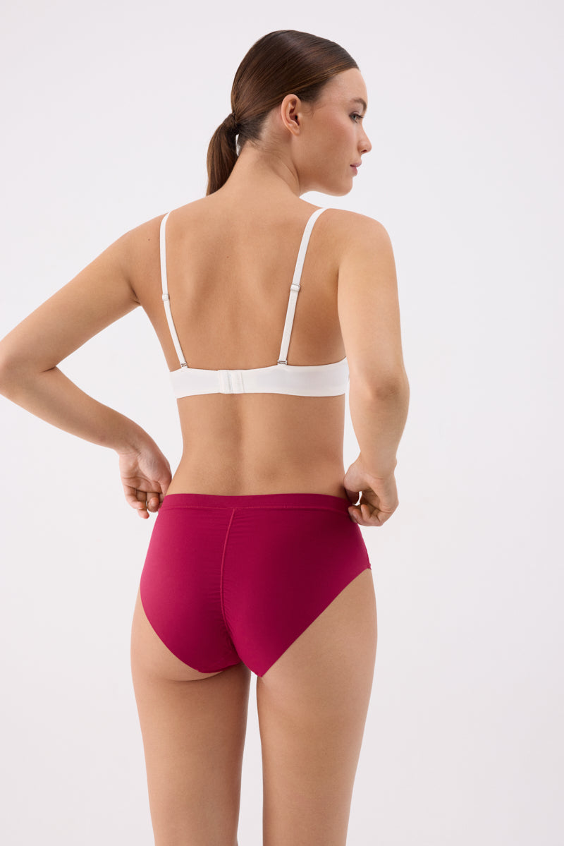 Cueca midi Adapt com acabamentos invisíveis bordeaux