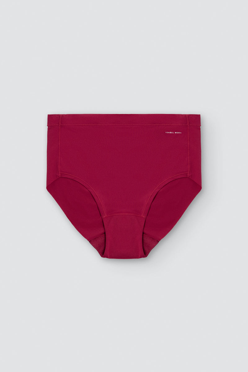 Cueca alta Adapt com acabamentos invisíveis bordeaux
