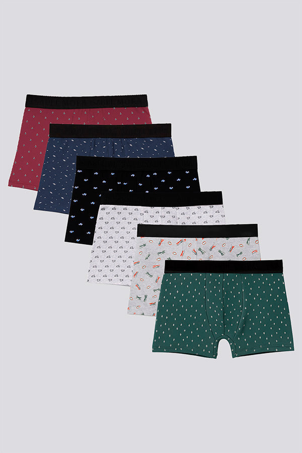 Pacote com 6 boxers estampados