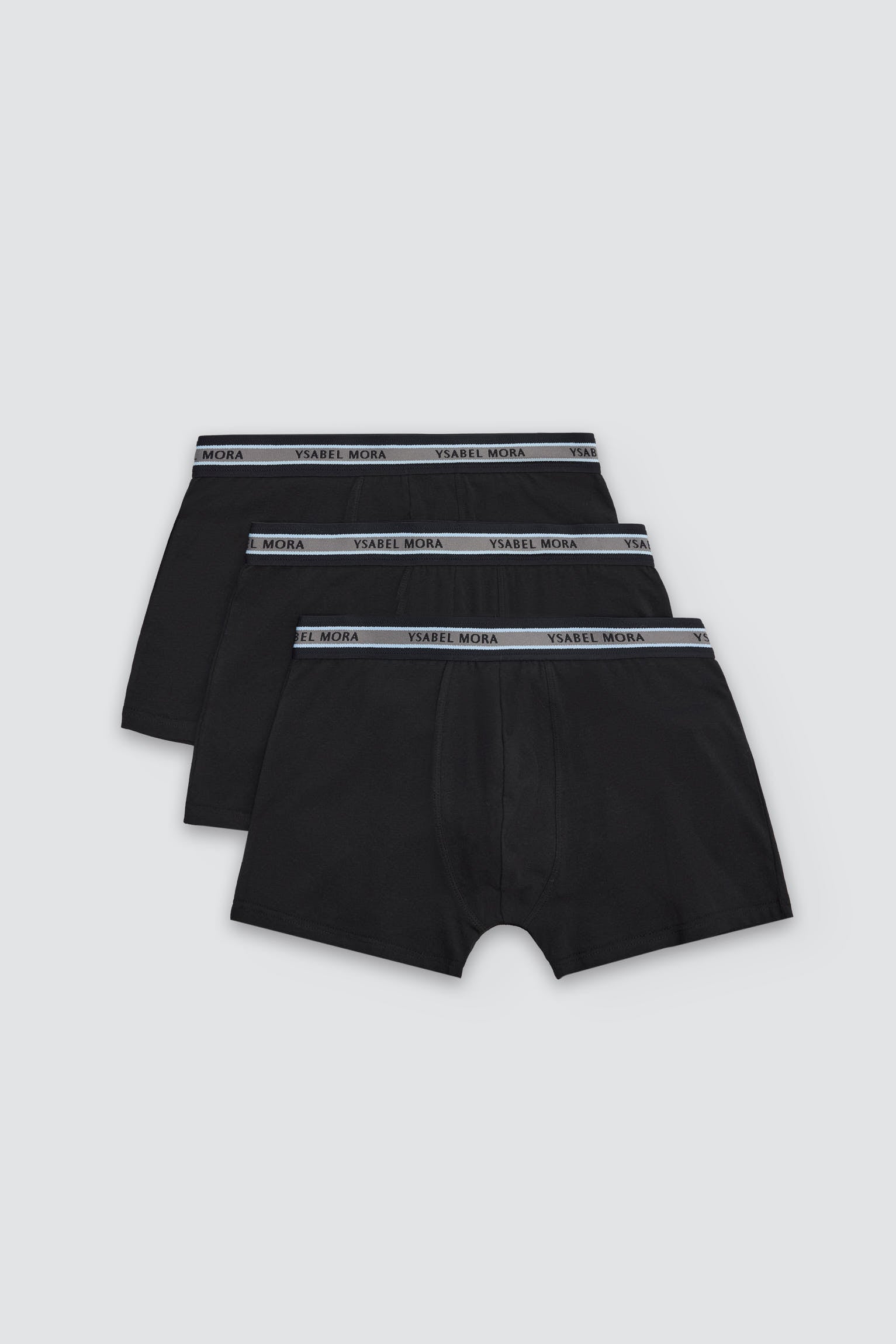Pacote com 3 cuecas boxer básicas pretas lisas