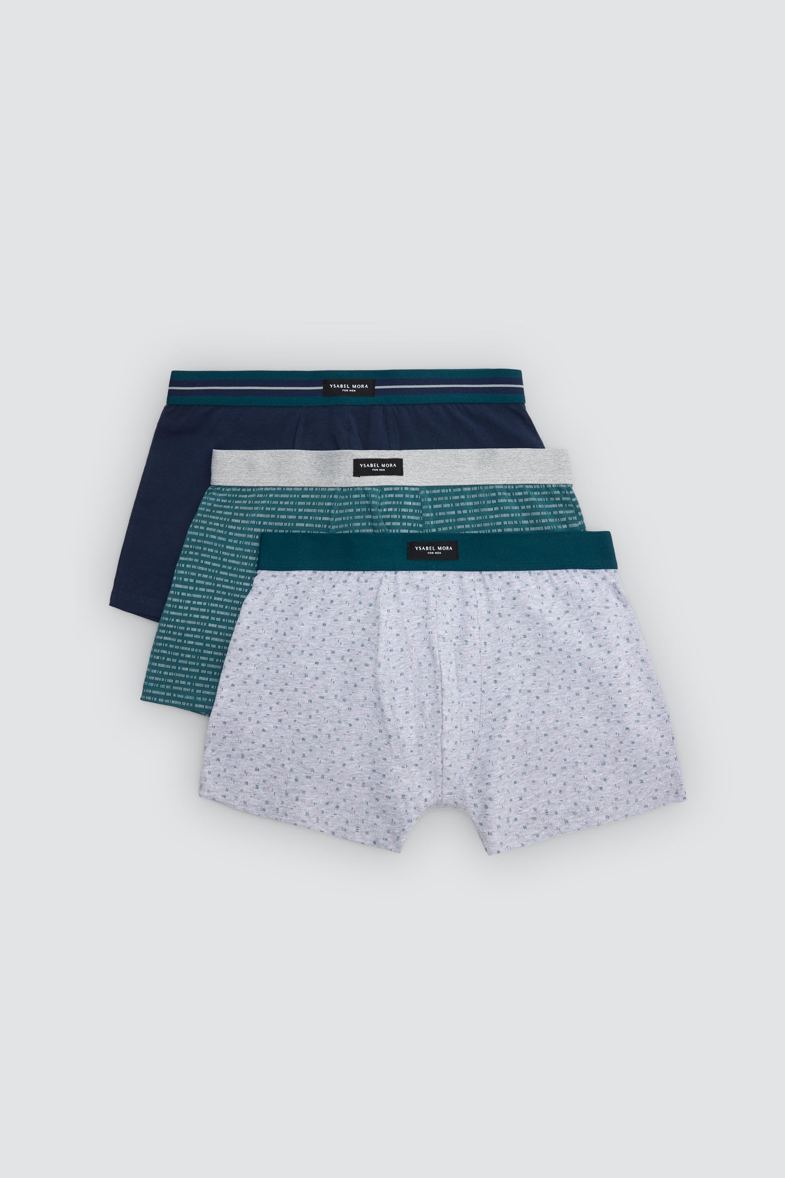 Pacote com 3 cuecas boxer de estampa minimalista