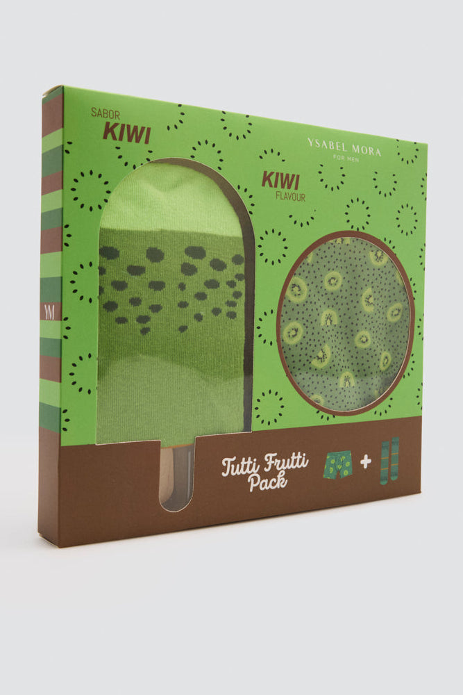 Pack boxer e meias com estampado de kiwis