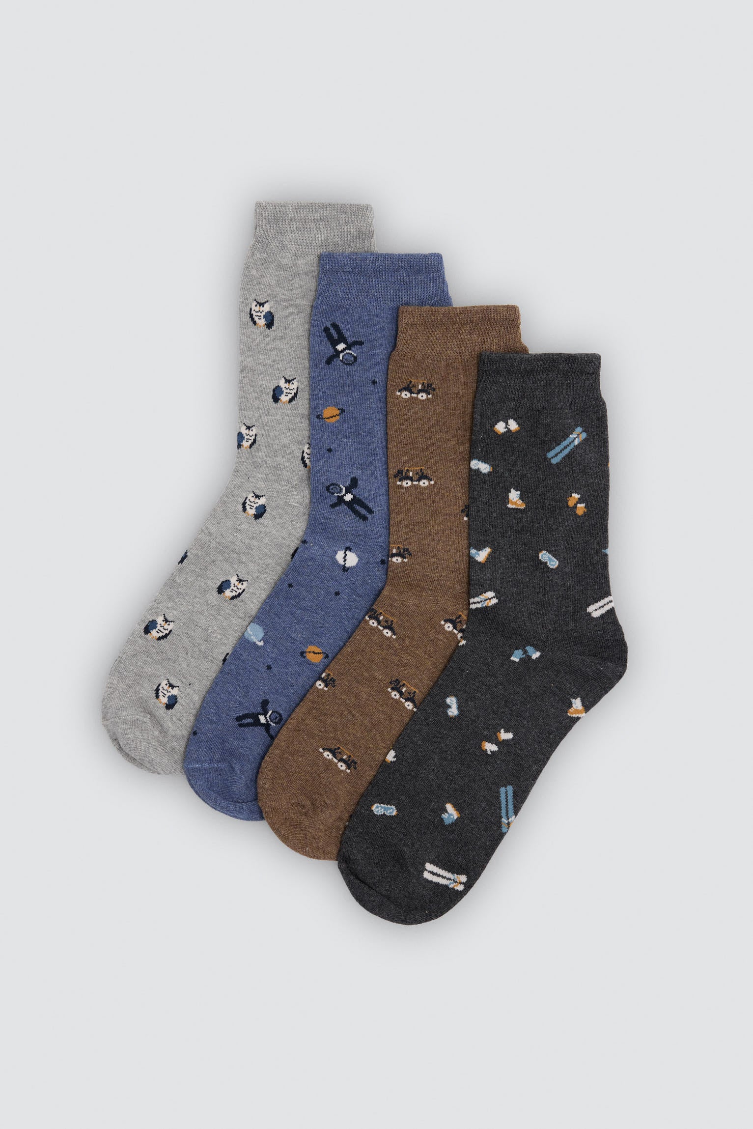 Pack de 4 meias com estampados variados