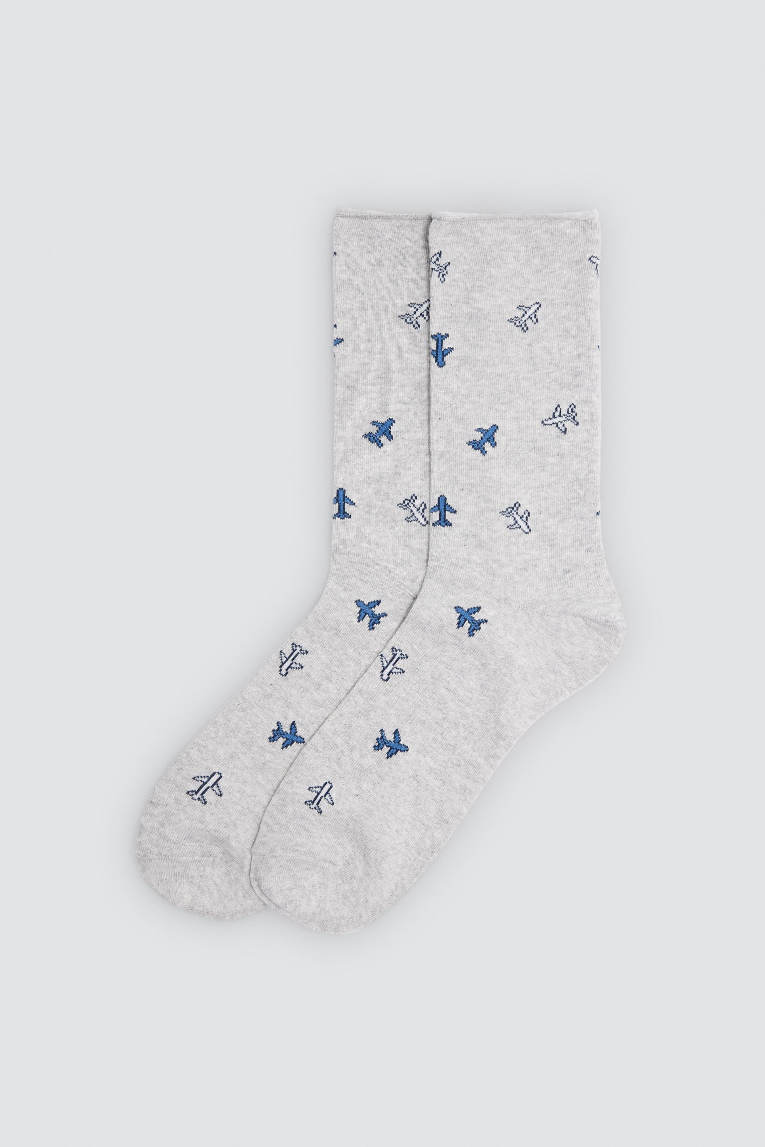 Pack de 3 meias de homem com estampado de aviões e riscas