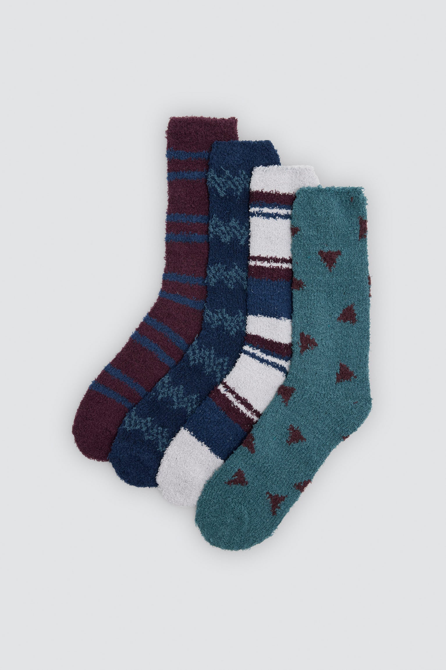 Pack de 4 meias de homem em lã com estampados variados