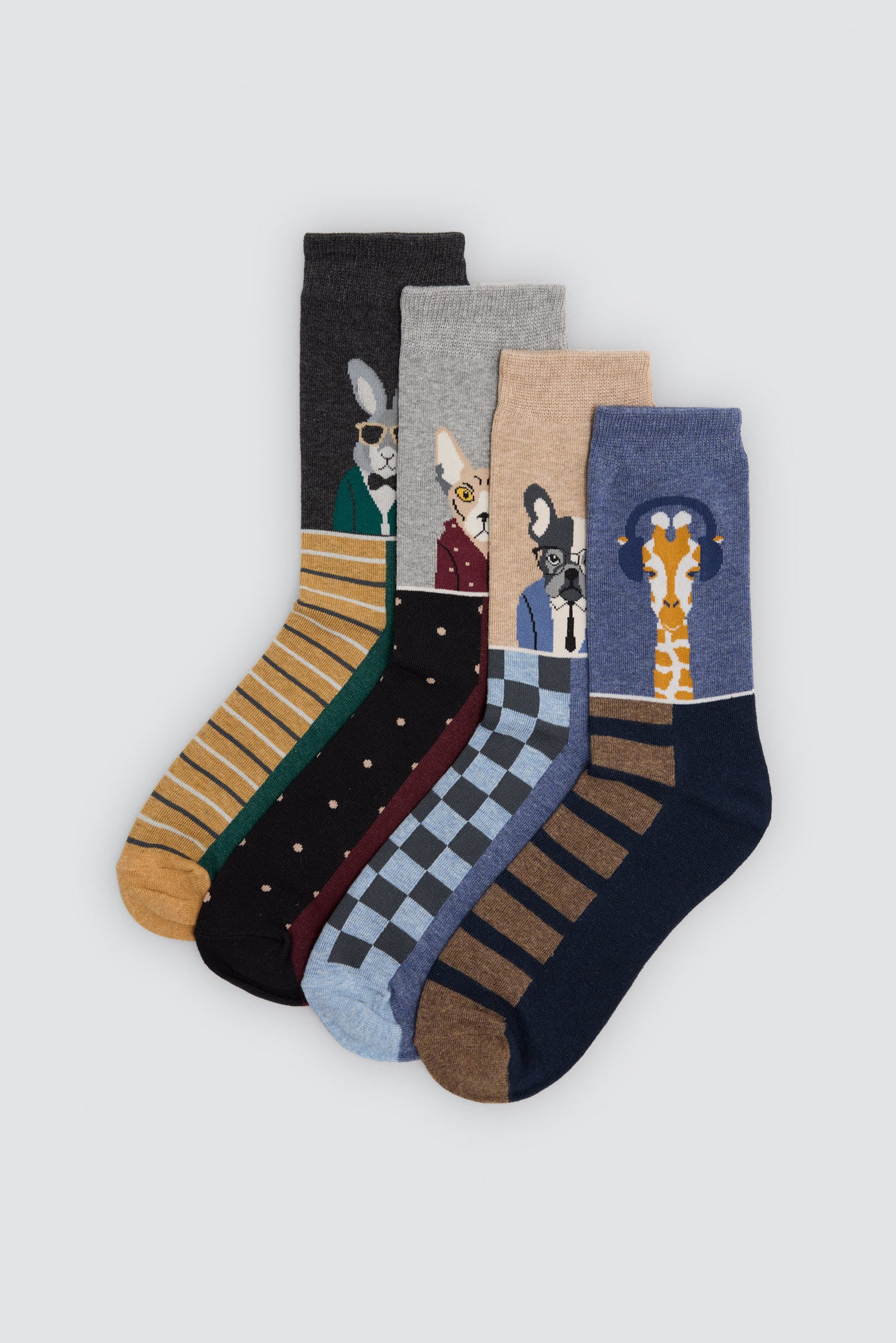 Pack de 4 meias Sockarrats com estampados divertidos de animais