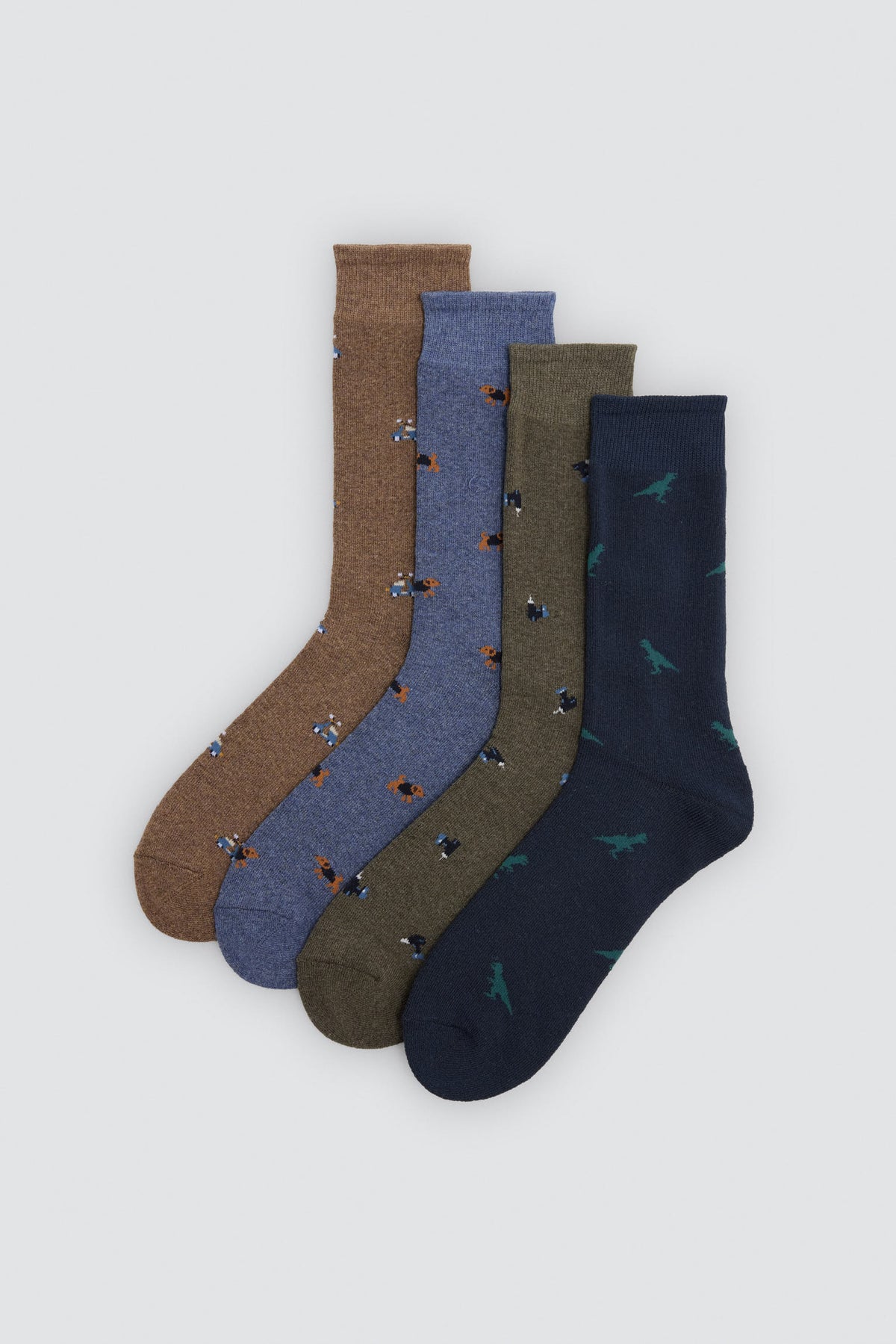 Pack de 4 meias com estampados de animais e motas