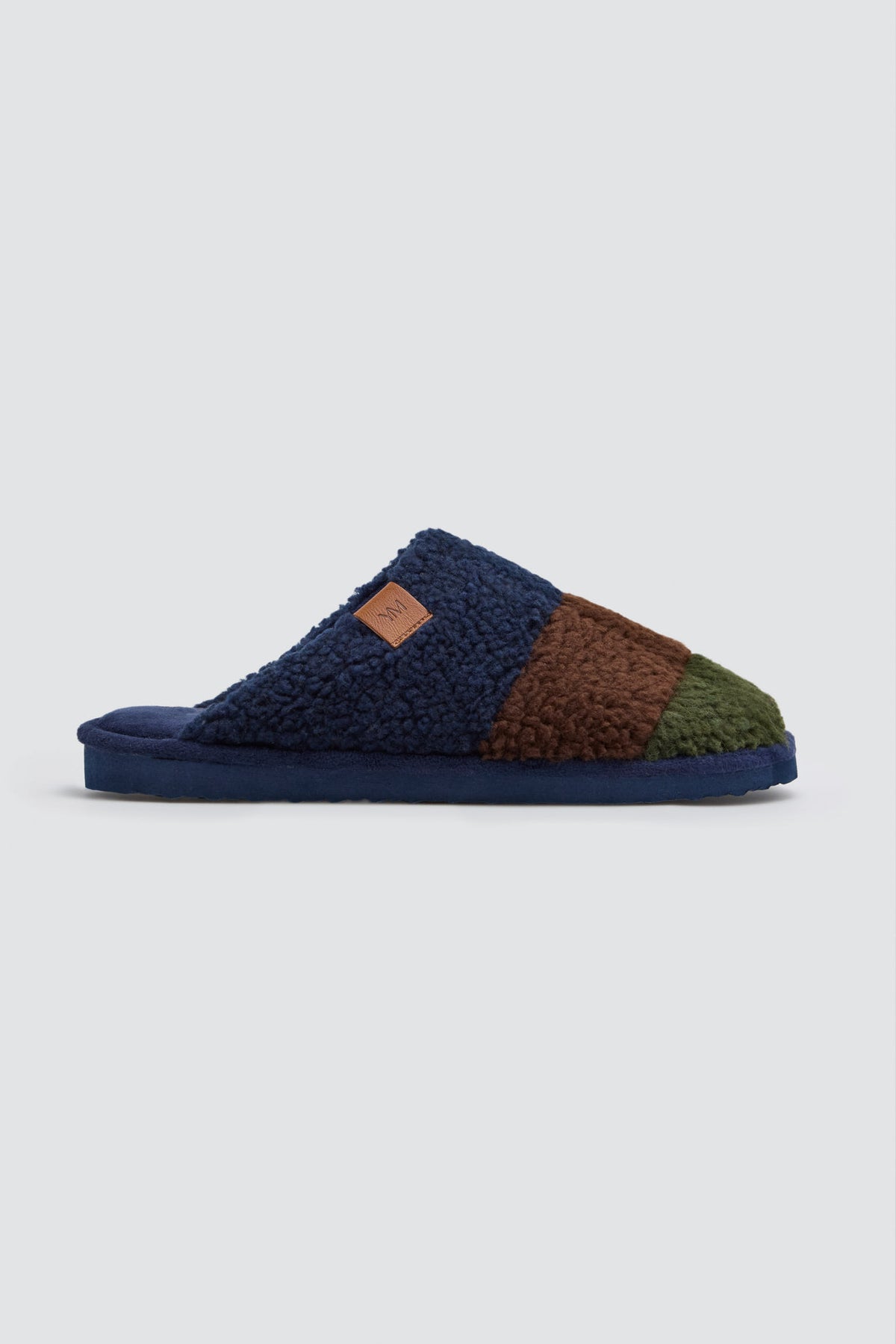 Zapatillas de casa borreguito rayas multicolor