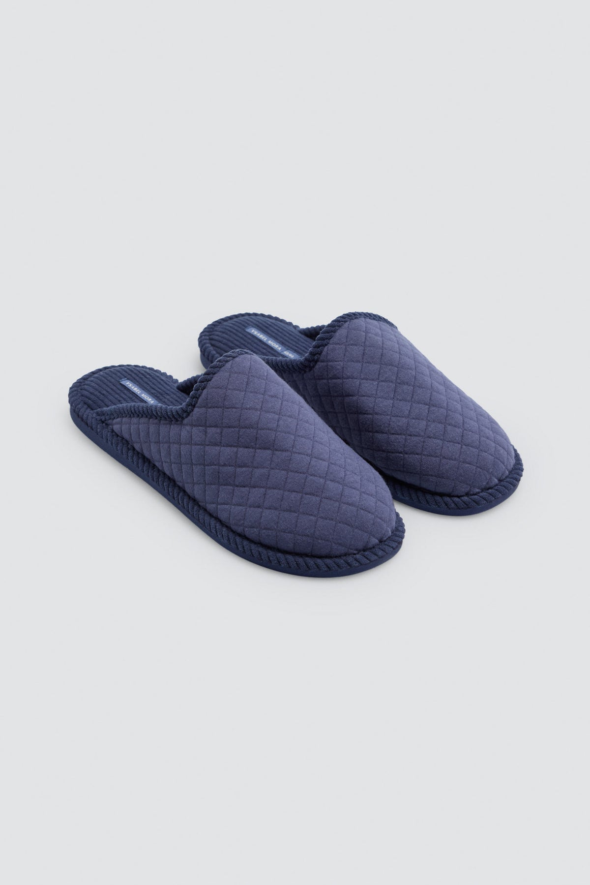Zapatillas de casa acolchadas interior efecto pana marino