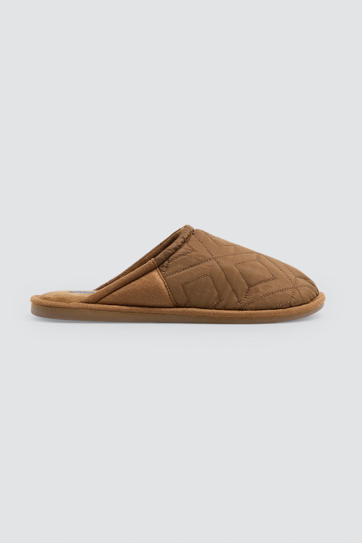Pantufas de homem acolchoadas ocre efeito veludo
