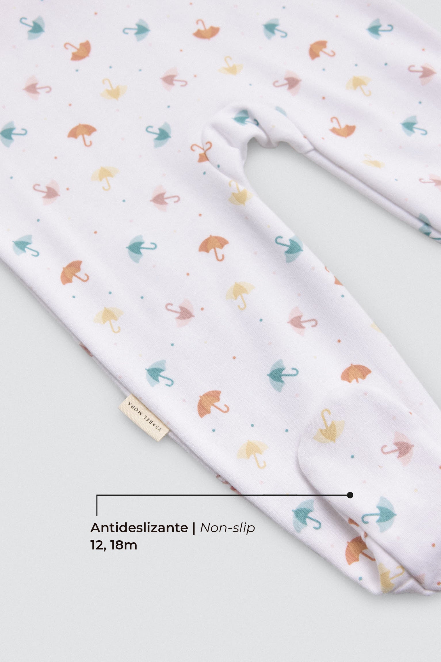 Macacão de bebê de manga comprida com estampa de chuva