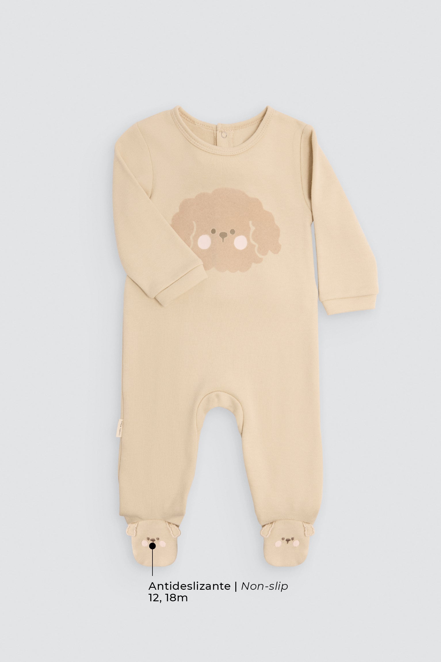 Babygrow de bebé manga comprida com detalhes de orelhas 3D e estampado de cão