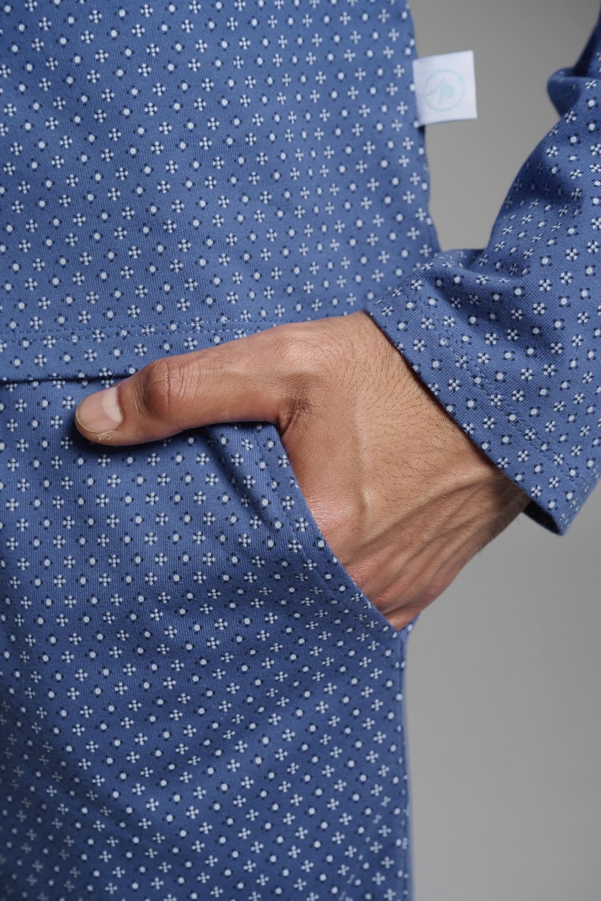 Pijama camisola comprido de homem em algodão estampado