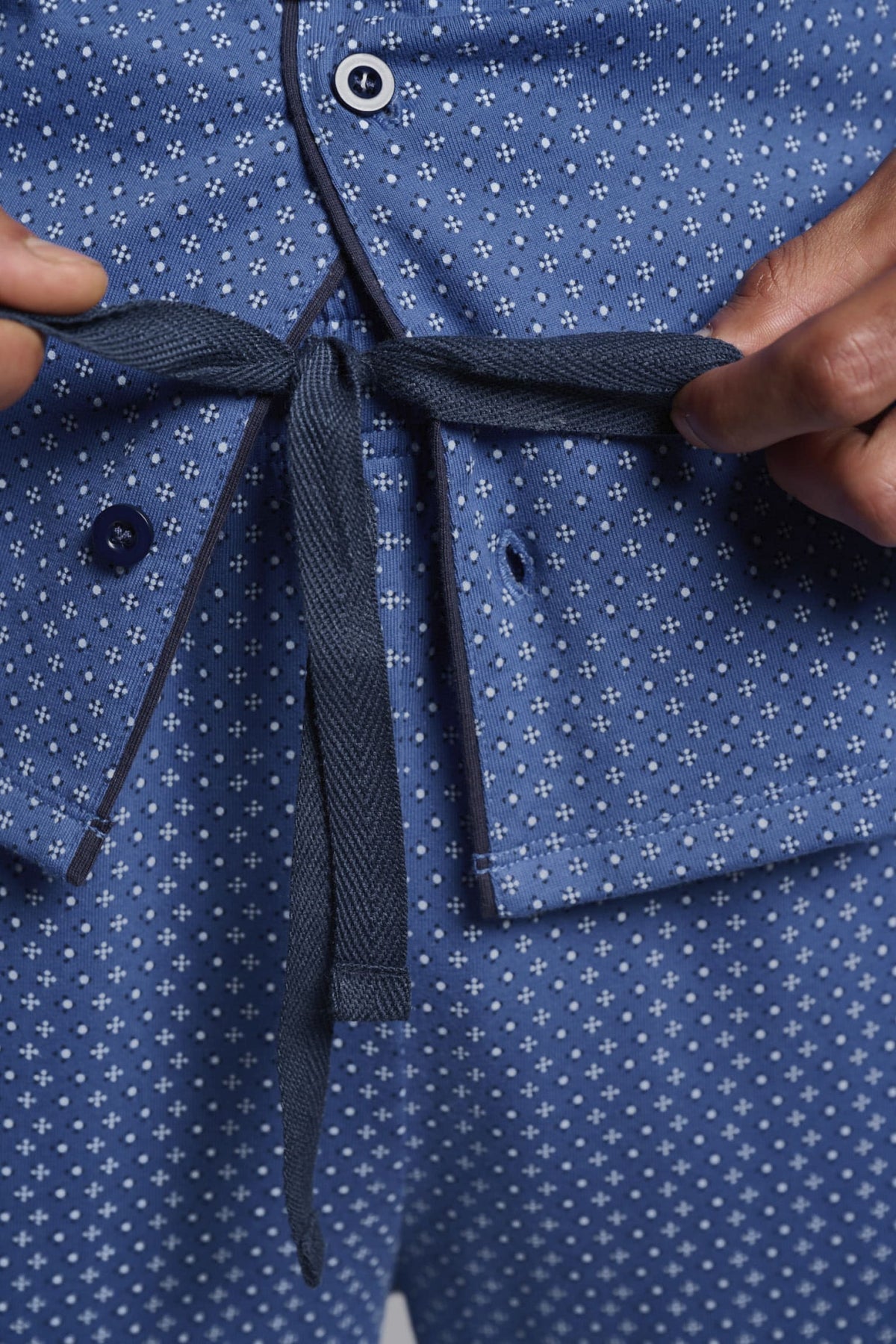 Pijama camisola comprido de homem em algodão estampado