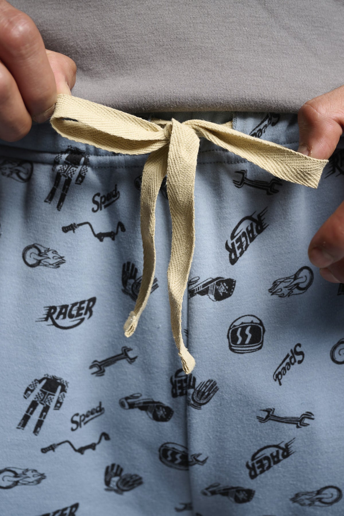 Pijama comprido de homem cardado estampado motard The Real Racer