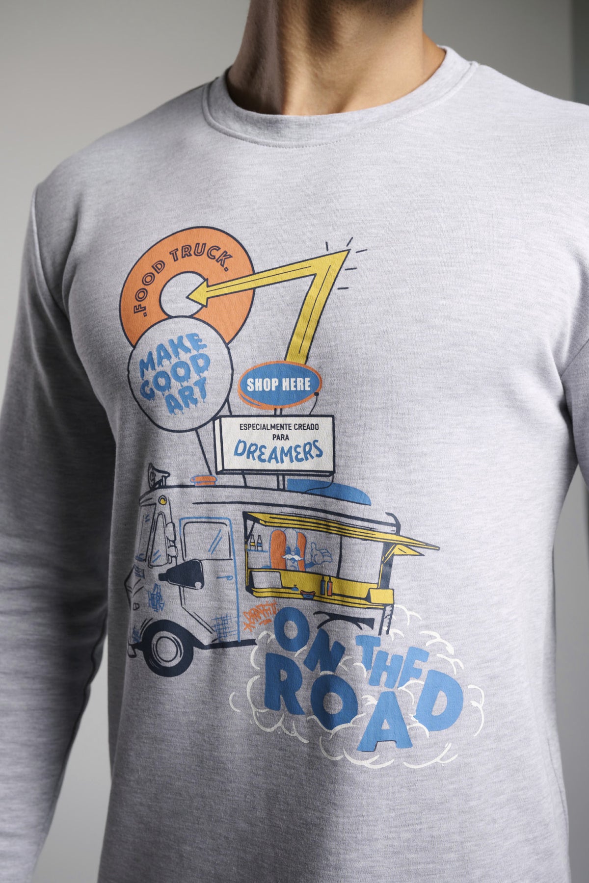 Pijama comprido de homem cardado estampado Food Truck