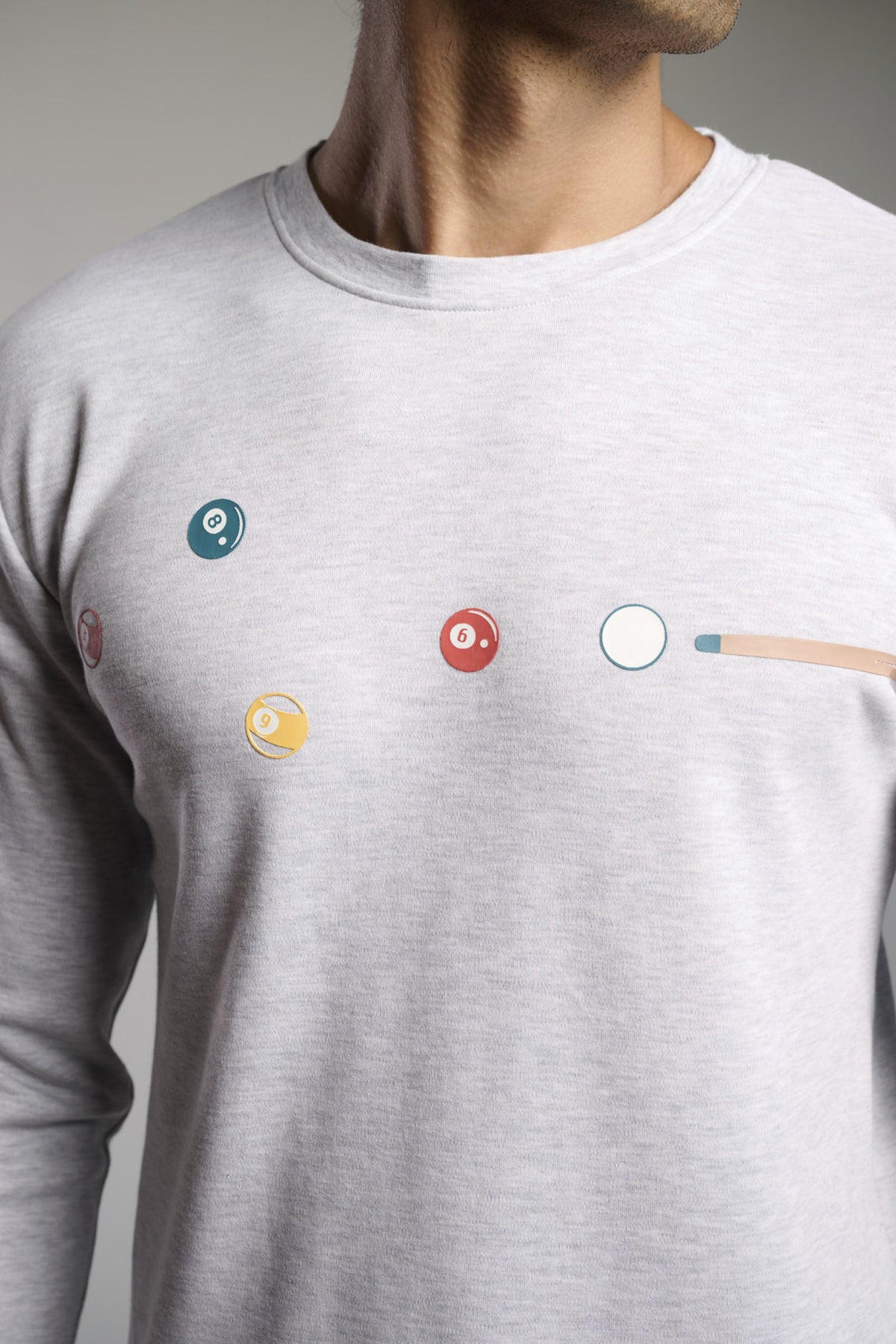 Pijama comprido de homem cardado estampado de bilhar