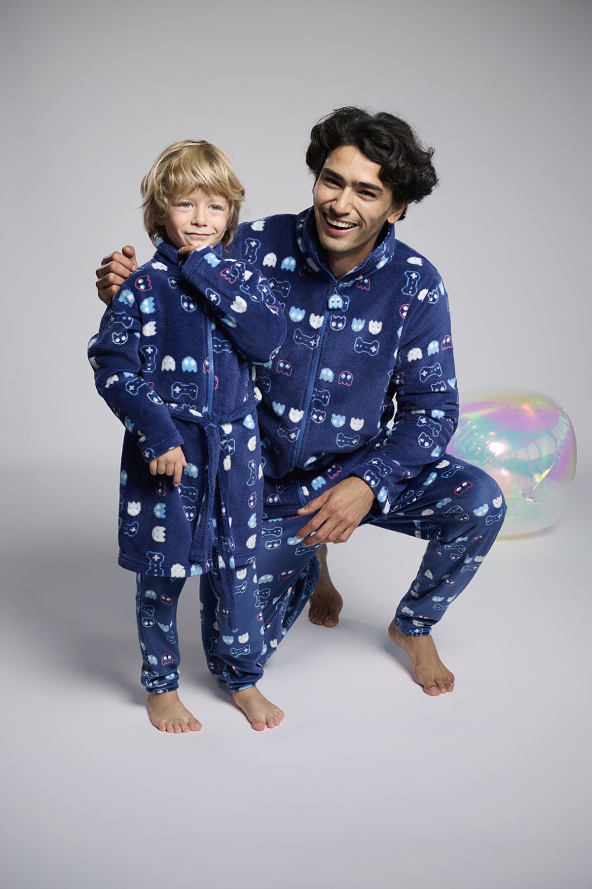 Roupão curto de homem polar coral estampado gamer