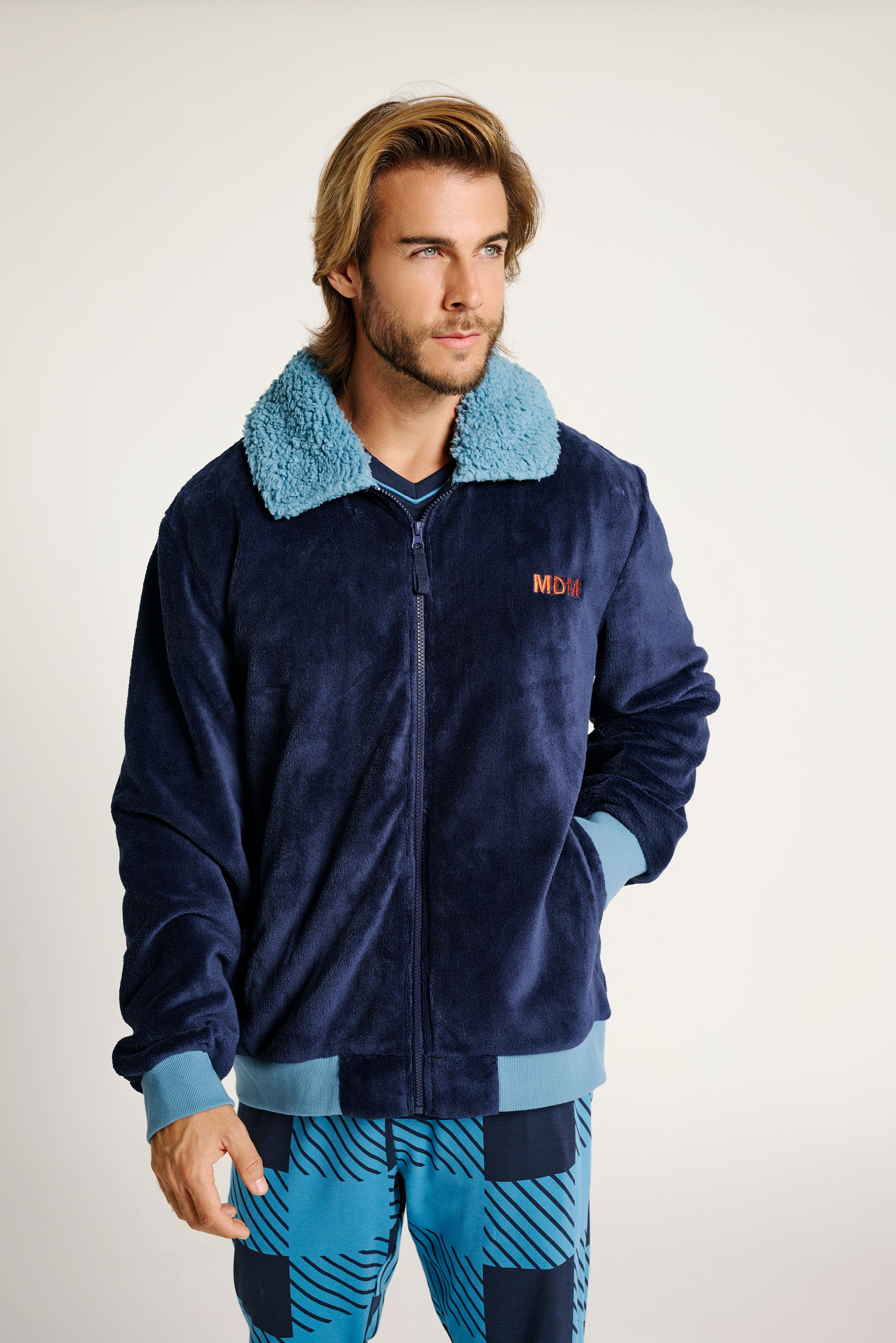Vestido masculino estilo jaqueta com zíper
