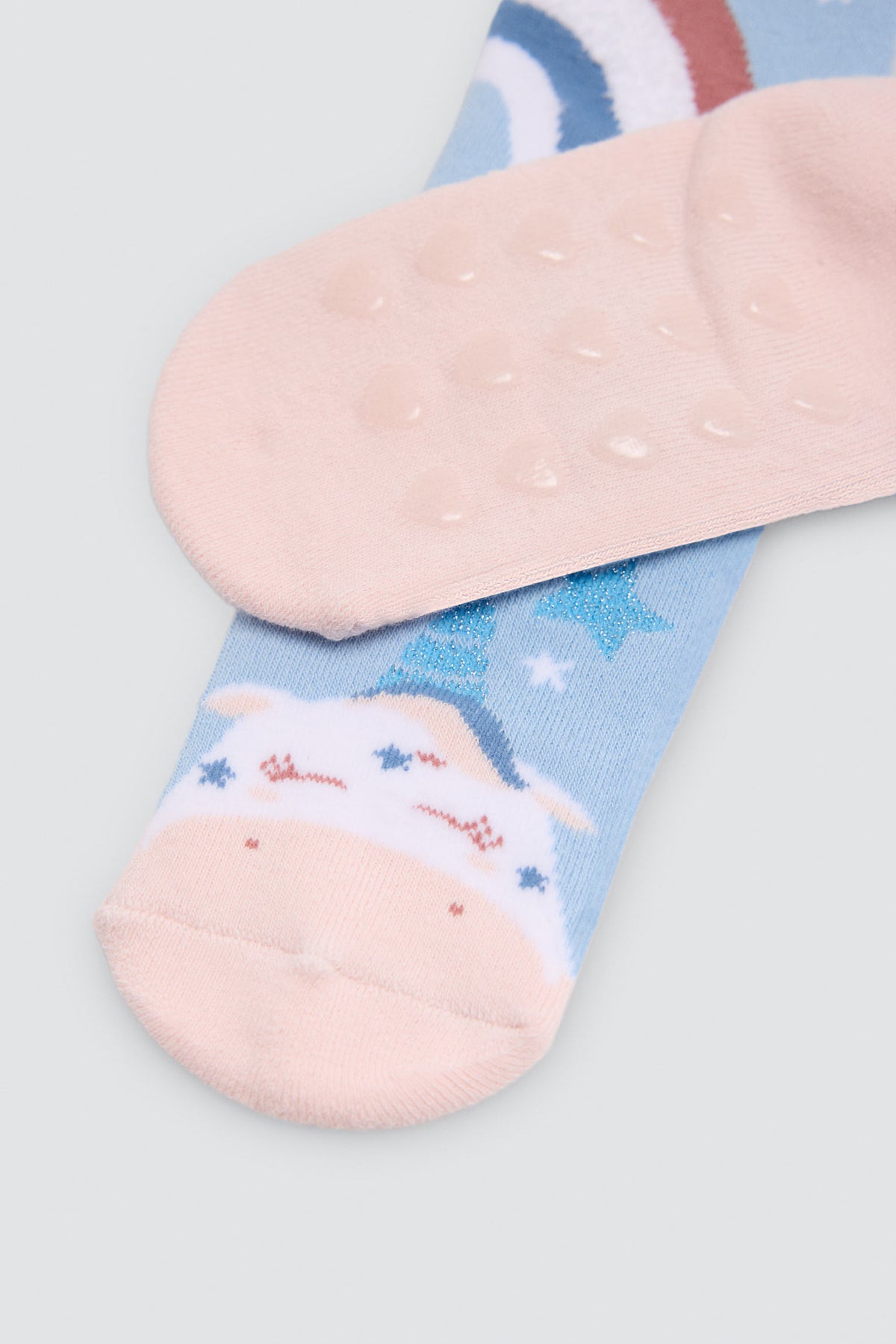 Pack de 3 meias térmicas antiderrapantes de menina com estampados de unicórnios e arco-íris