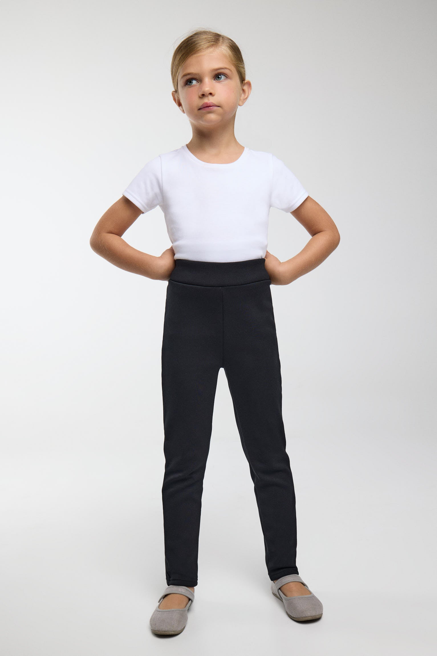 ULTRA TÉRMICO Leggings de menina pretos cardados