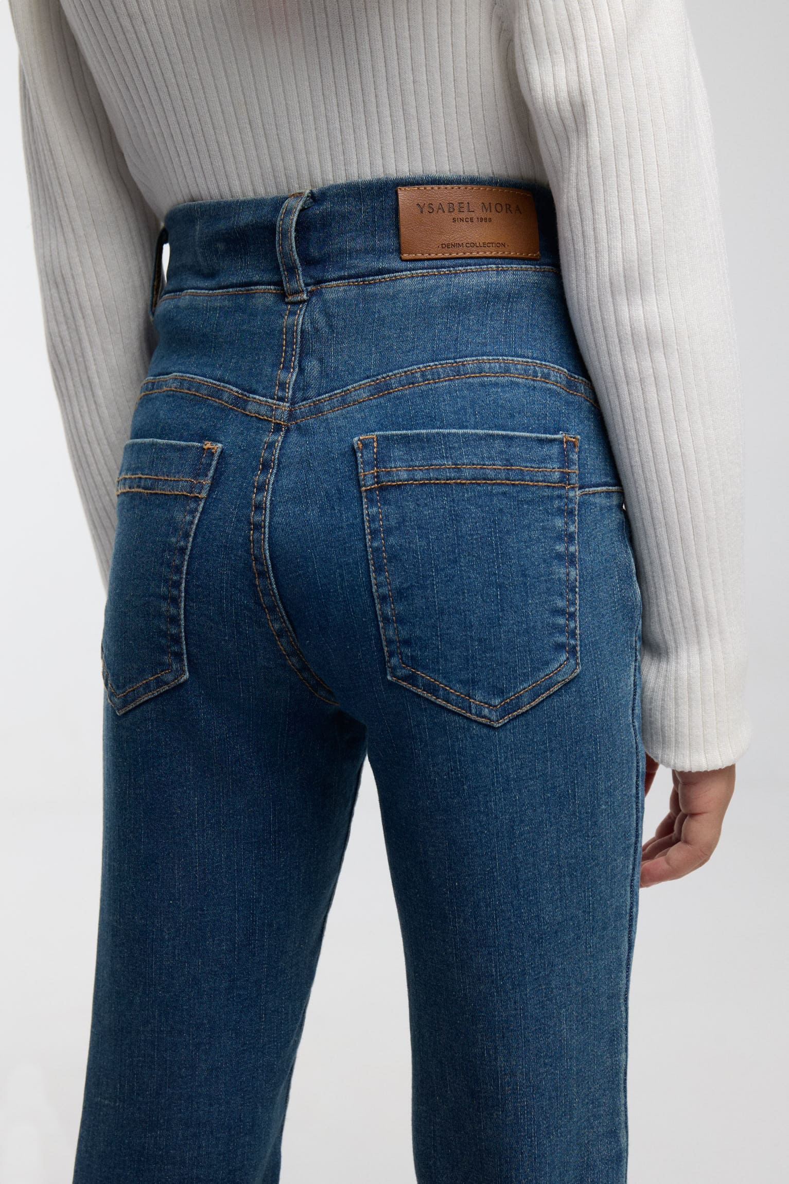 Calças de menina acampanadas efeito denim