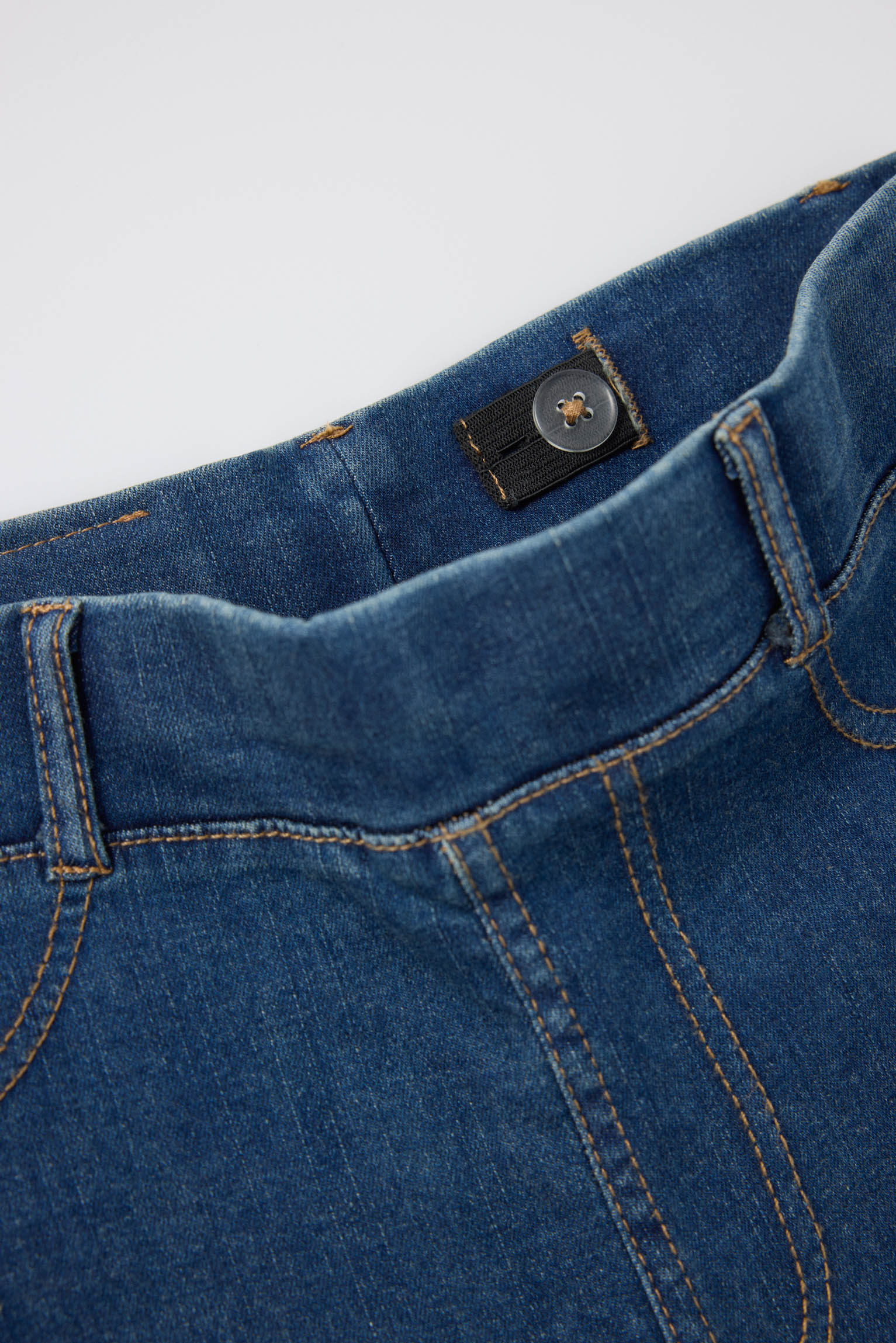 Calças de menina acampanadas efeito denim