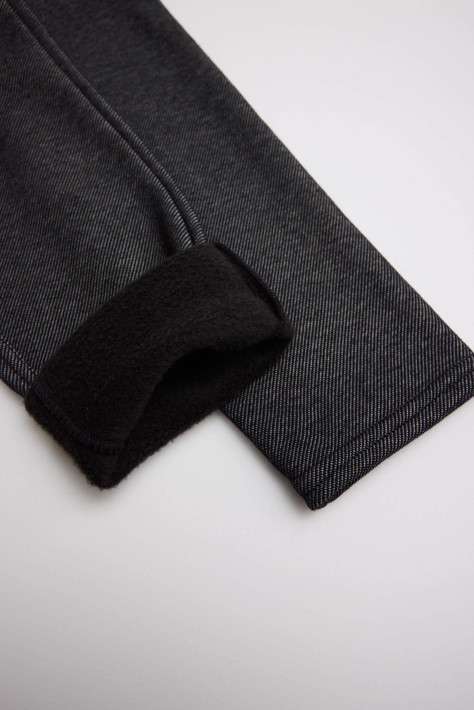 TÉRMICO Leggings de menina pretos cardados efeito denim