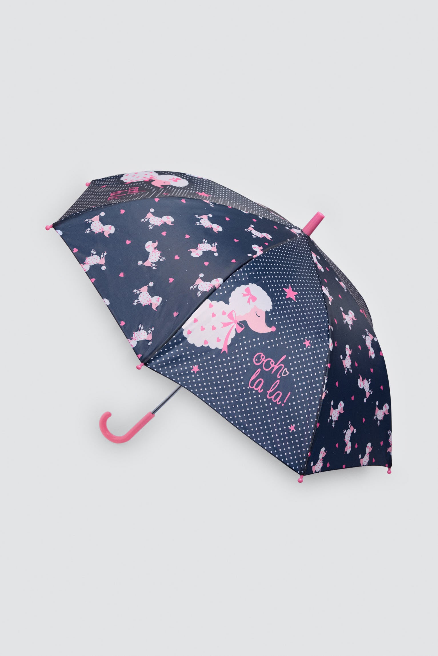 Guarda-chuva de menina estampado de caniches