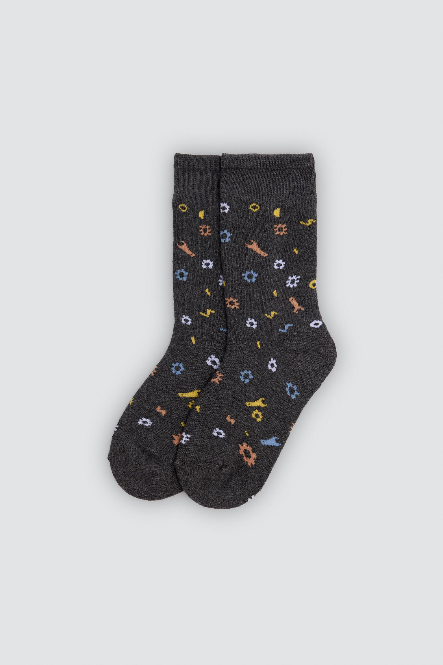 Pack de 3 meias térmicas de menino com estampado de ferramentas e sinais