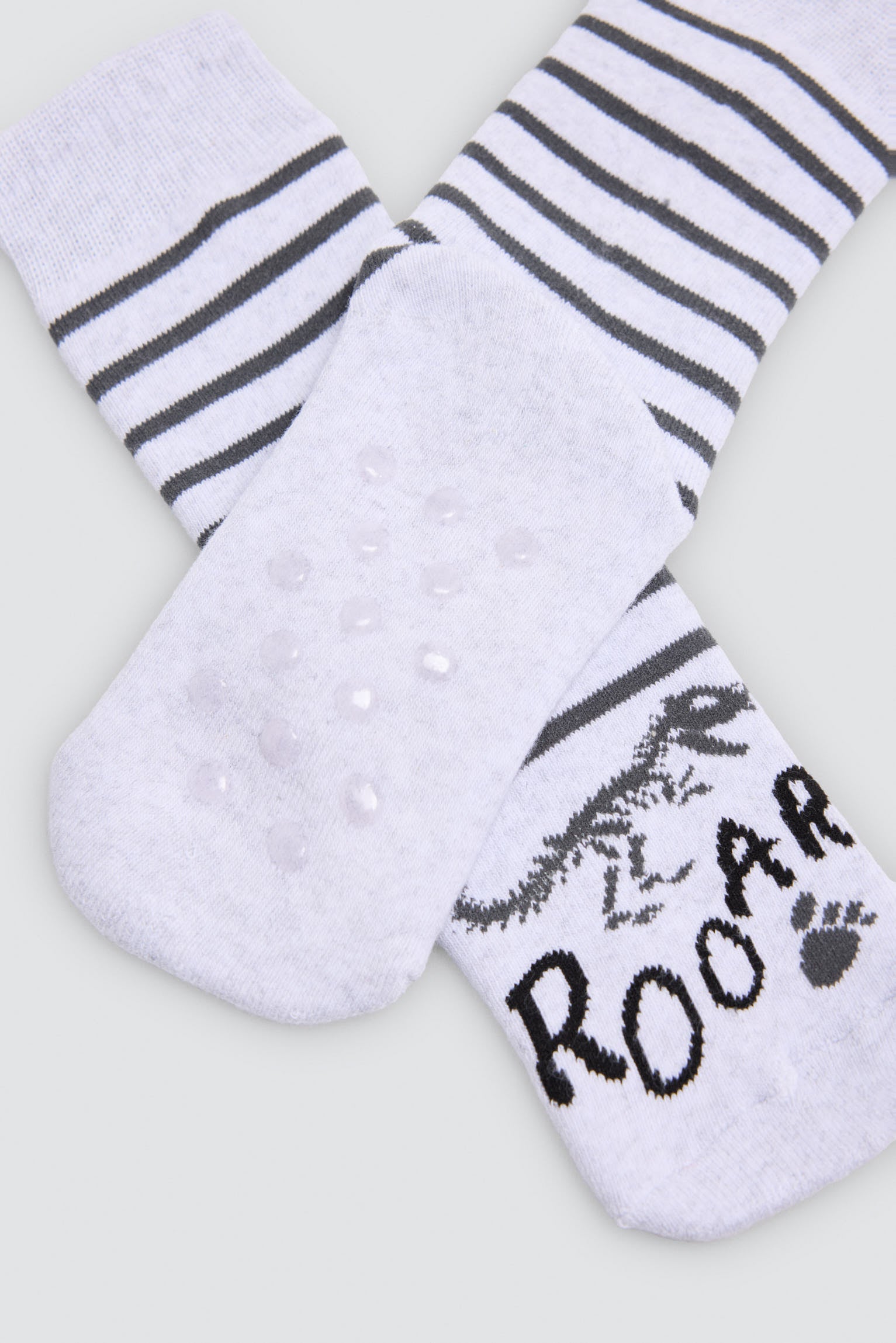 Pack de 3 meias térmicas antiderrapantes de menino com estampado de dinossauros e pegadas