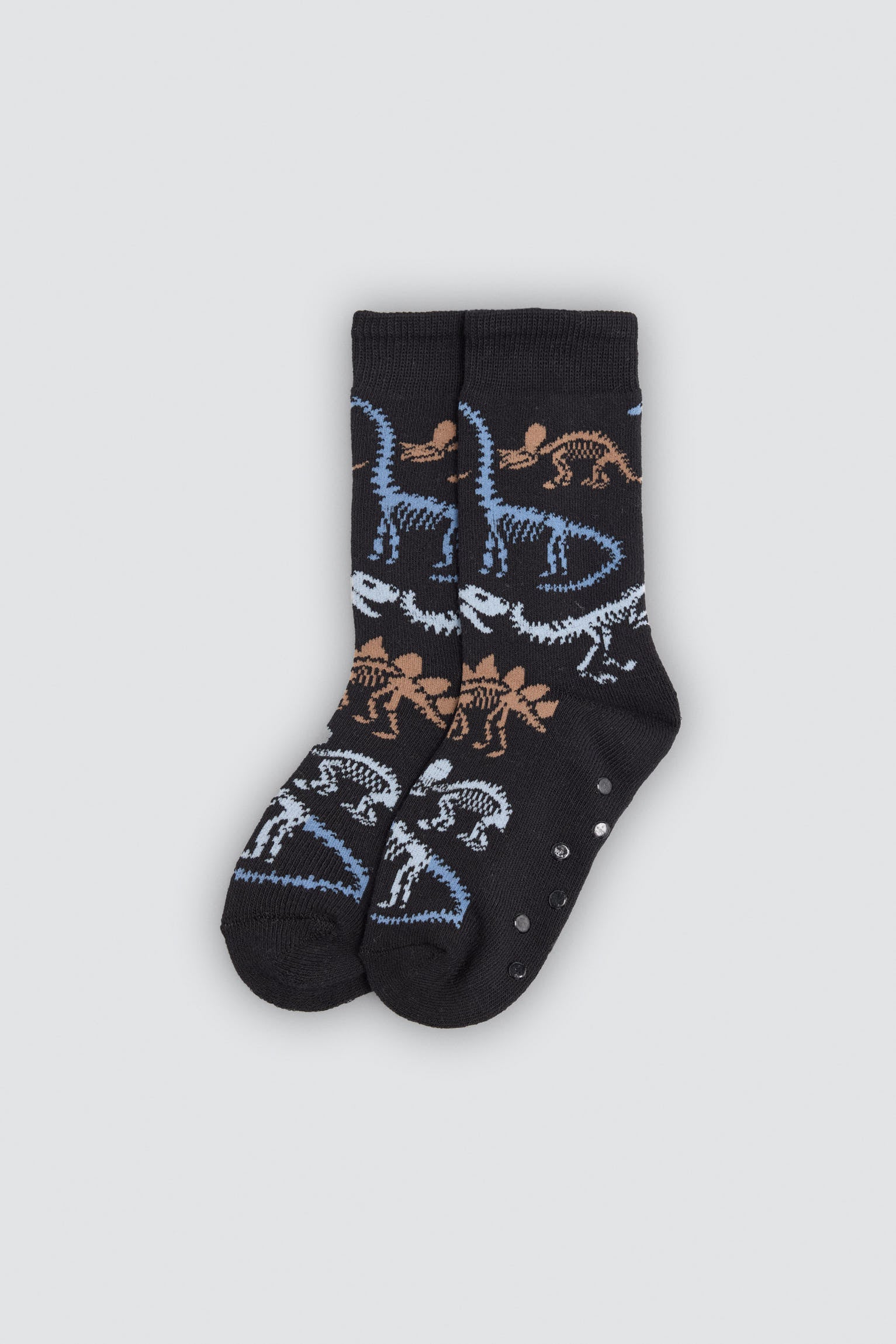 Pack de 3 meias térmicas antiderrapantes de menino com estampado de dinossauros e pegadas