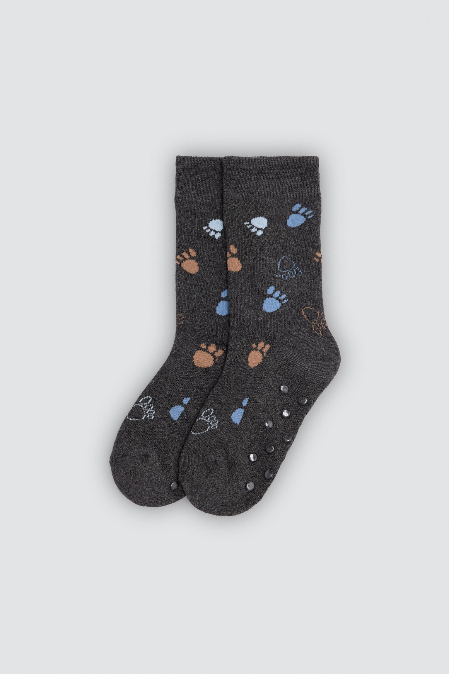 Pack de 3 meias térmicas antiderrapantes de menino com estampado de dinossauros e pegadas