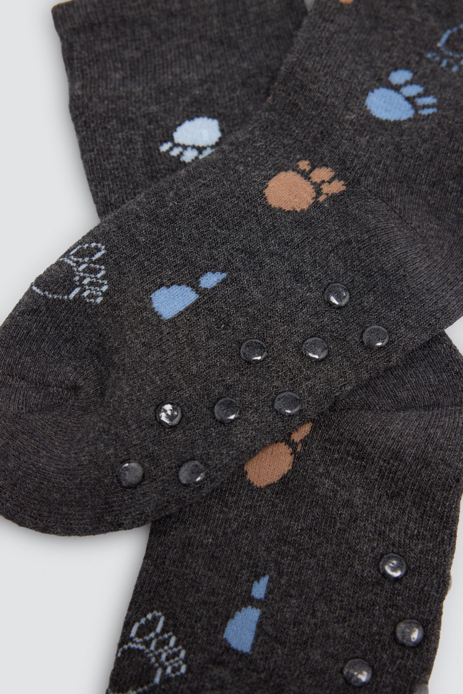 Pack de 3 meias térmicas antiderrapantes de menino com estampado de dinossauros e pegadas