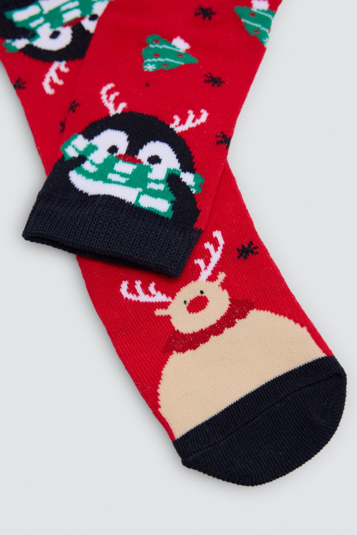 Pack de 2 meias infantis com estampado de Natal