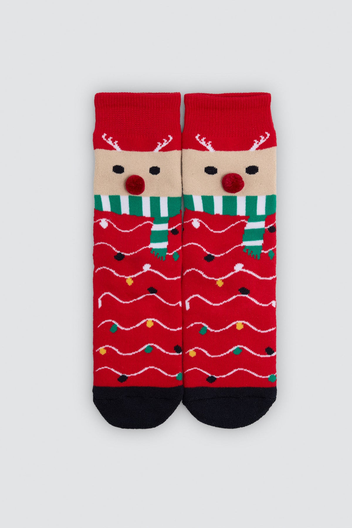 Pack de 2 meias infantis de Natal com renas e pinguins