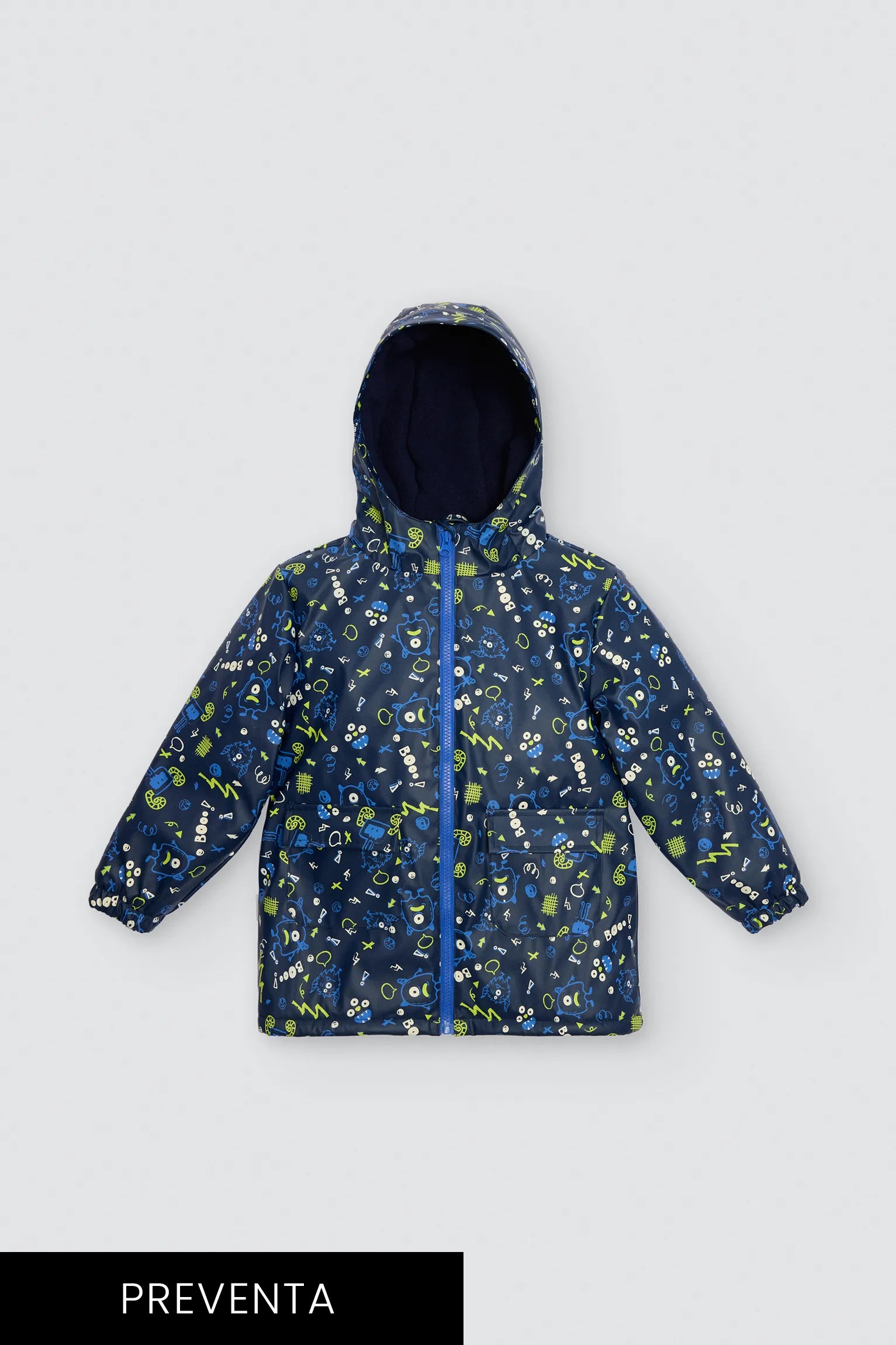 PRÉ-VENDA Capa de chuva de menino estampado de monstros com forro polar