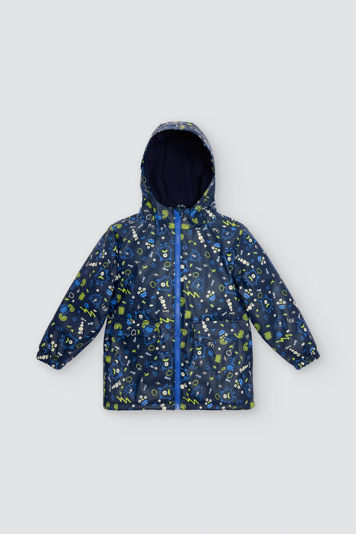 PRÉ-VENDA Capa de chuva de menino estampado de monstros com forro polar