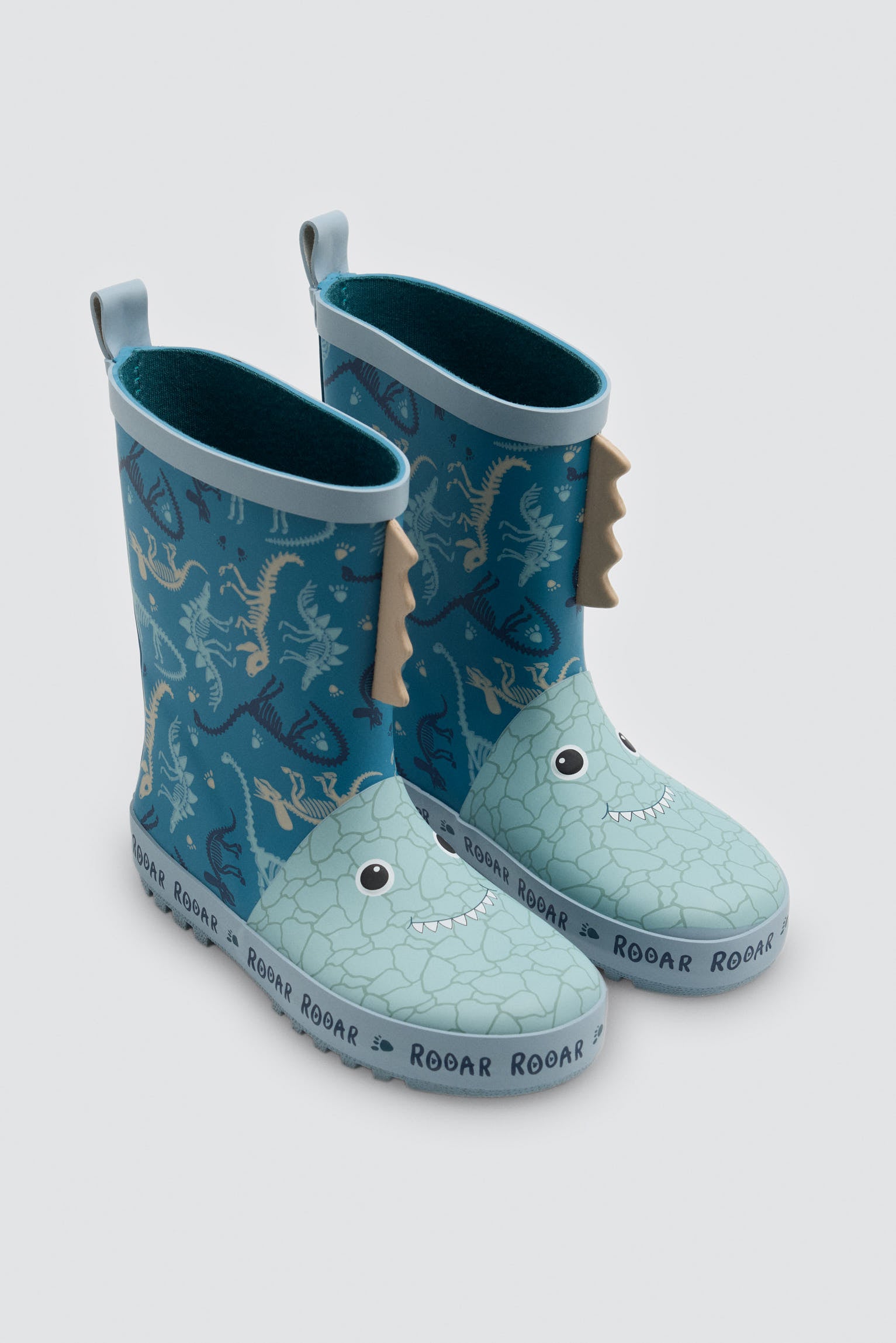 Botas de chuva de menino estampado de monstros com detalhes 3D