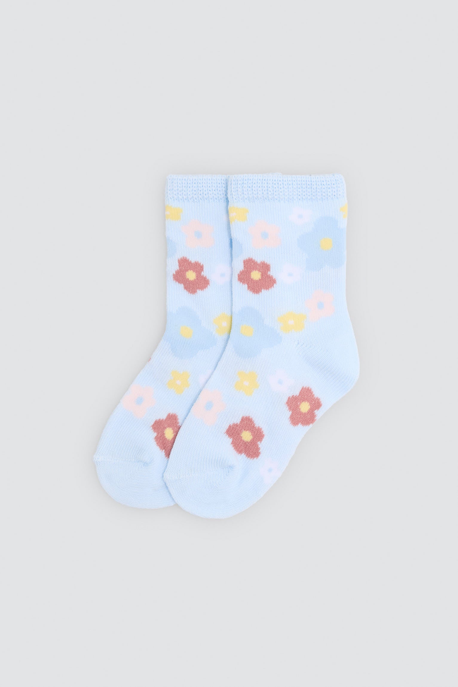 Pack de 4 meias de bebé com estampado de flores e raposas