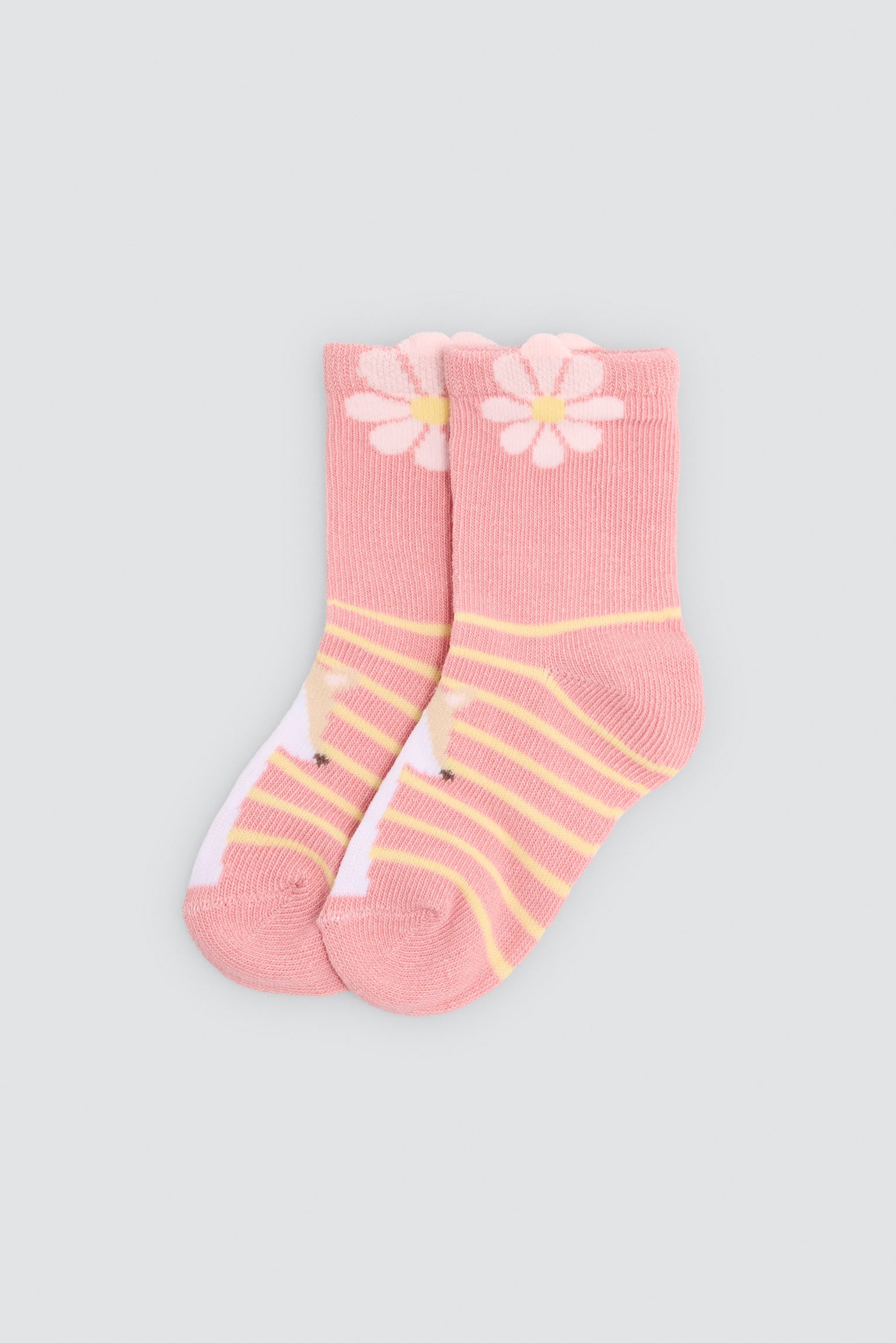 Pack de 4 meias de bebé com estampado de flores e raposas