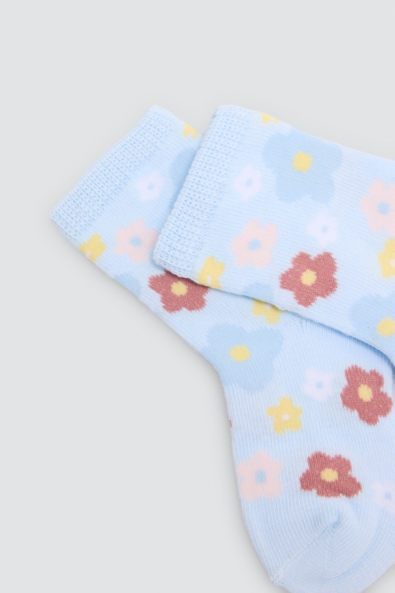 Pack de 4 meias de bebé com estampado de flores e raposas