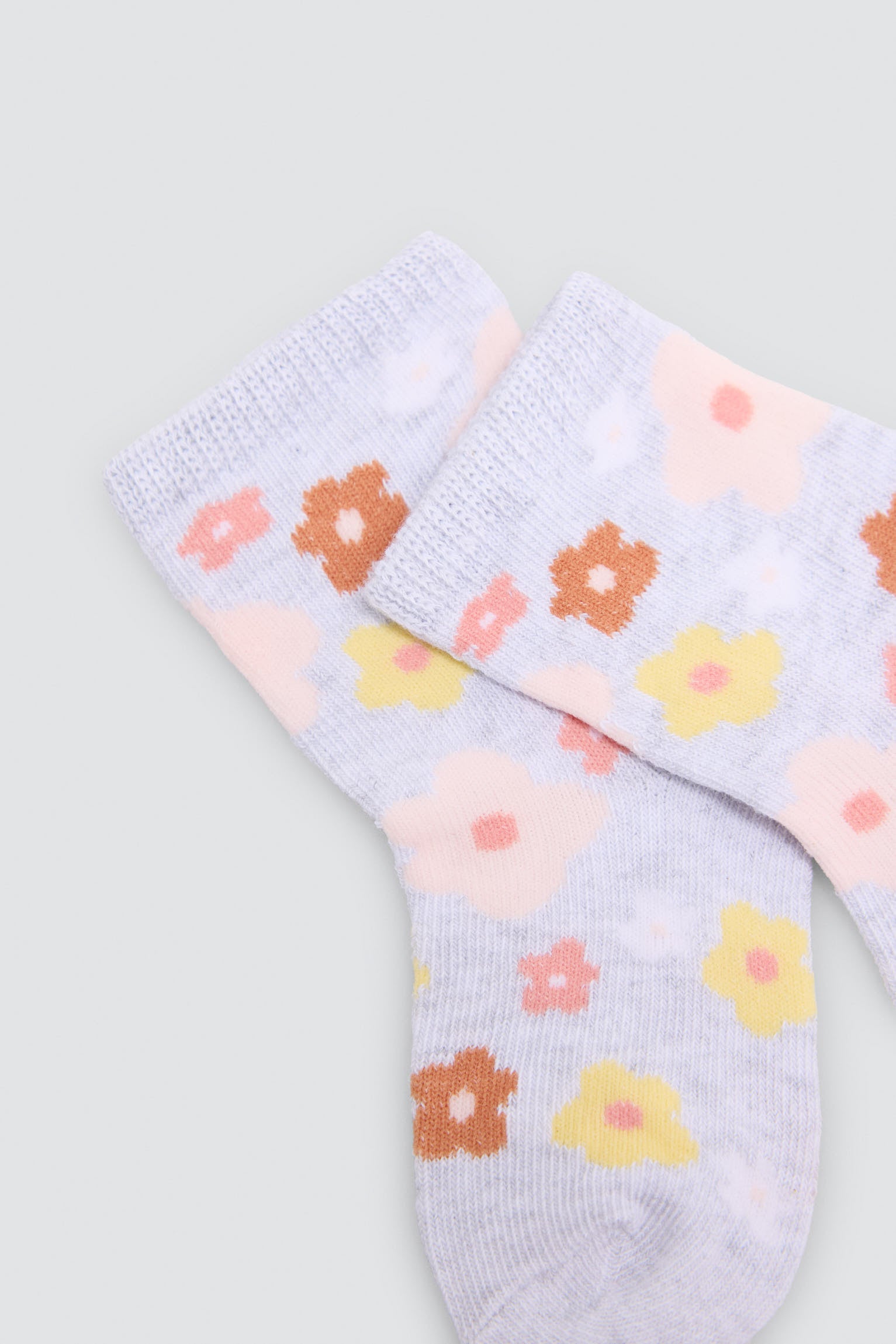 Pack de 4 meias de bebé com estampado de flores e raposas