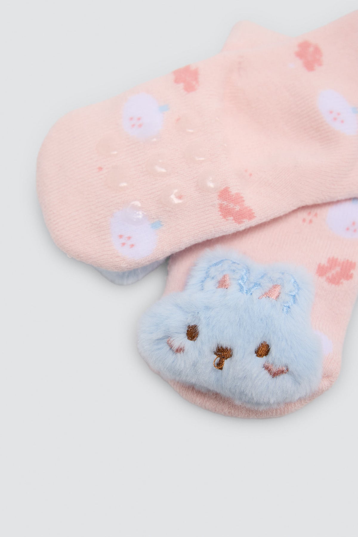 Pack de 2 meias térmicas sensoriais de bebé com coelhos 3D