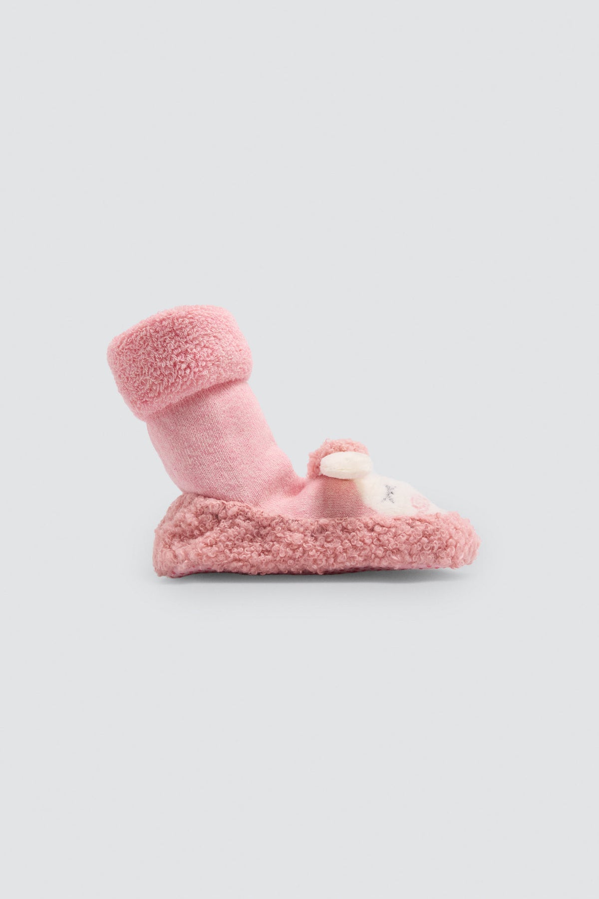 Meias-pantufa térmicas de bebé com ovelhinha rosa