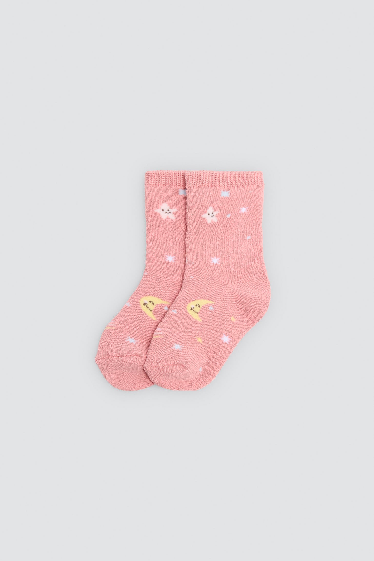 Pack de 4 meias térmicas de bebé com estampado de luas e estrelas