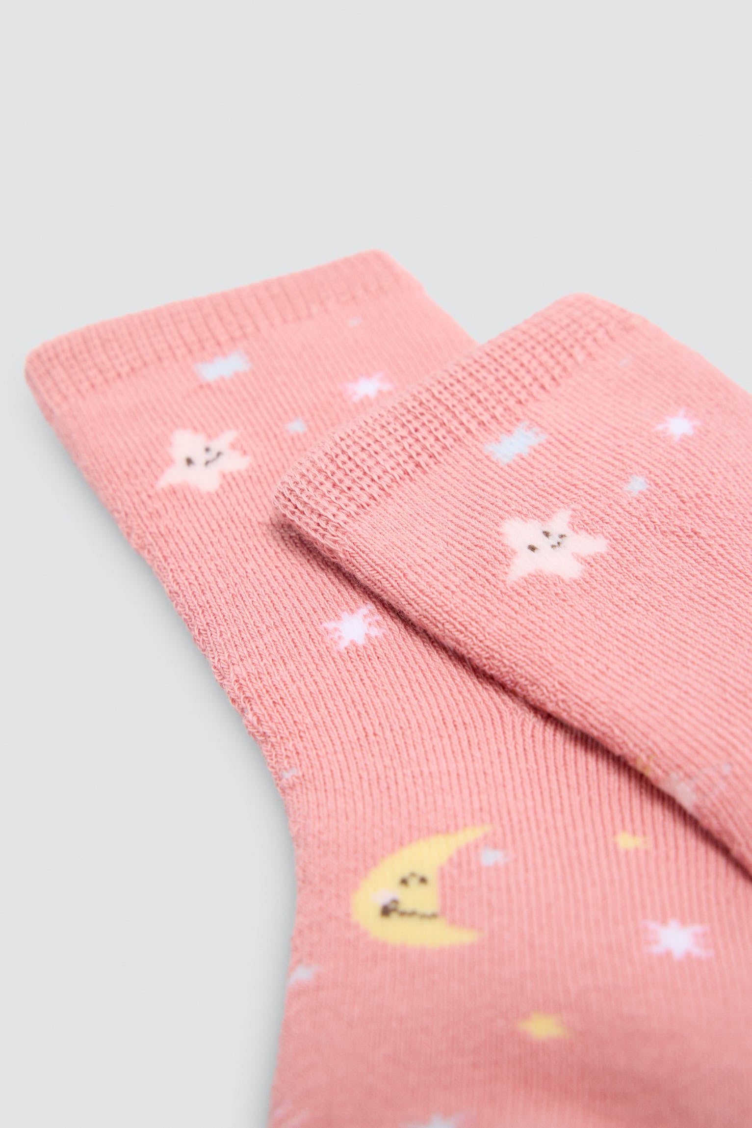 Pack de 4 meias térmicas de bebé com estampado de luas e estrelas