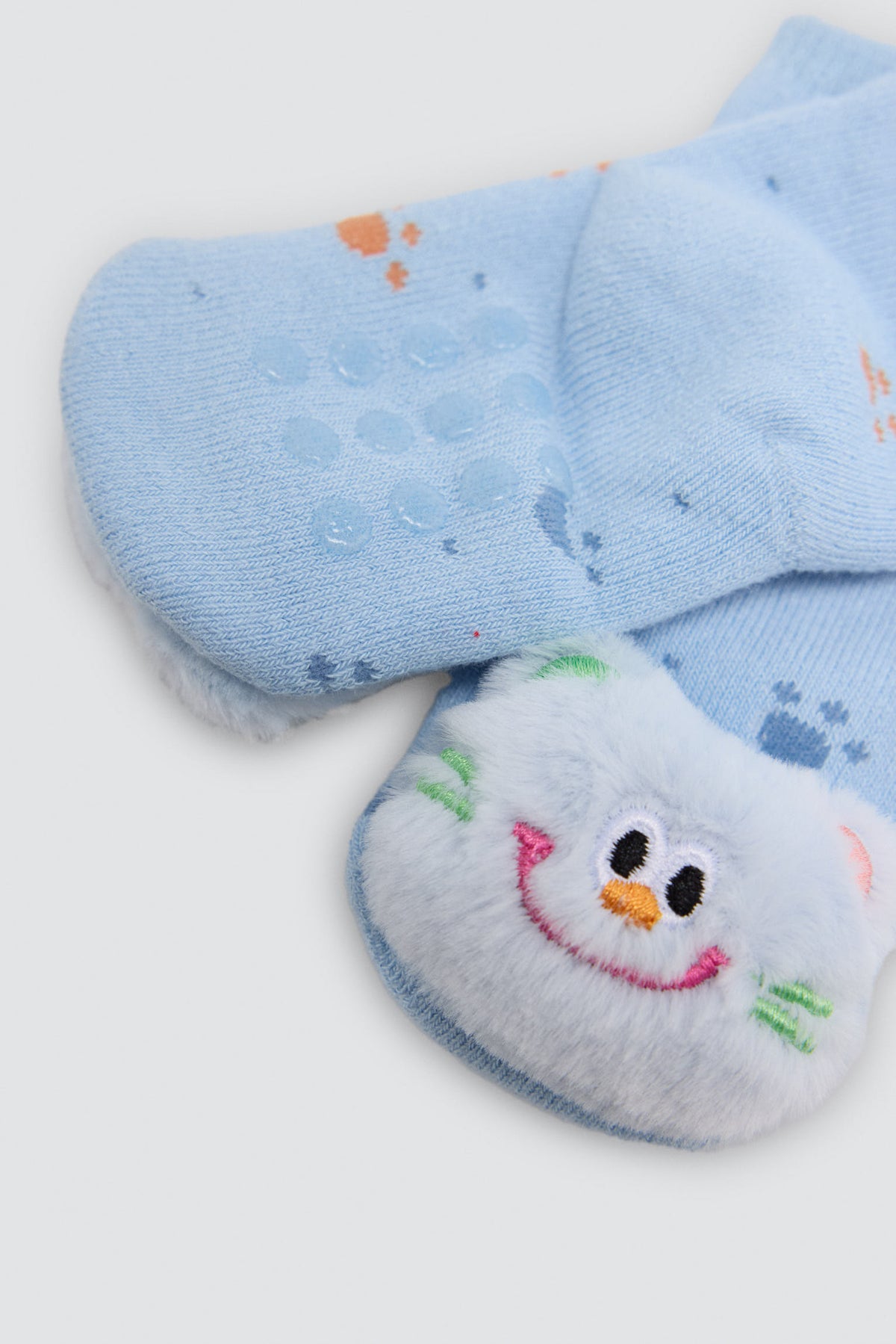 Pack de 2 meias térmicas antiderrapantes sensoriais de bebé com gatinhos