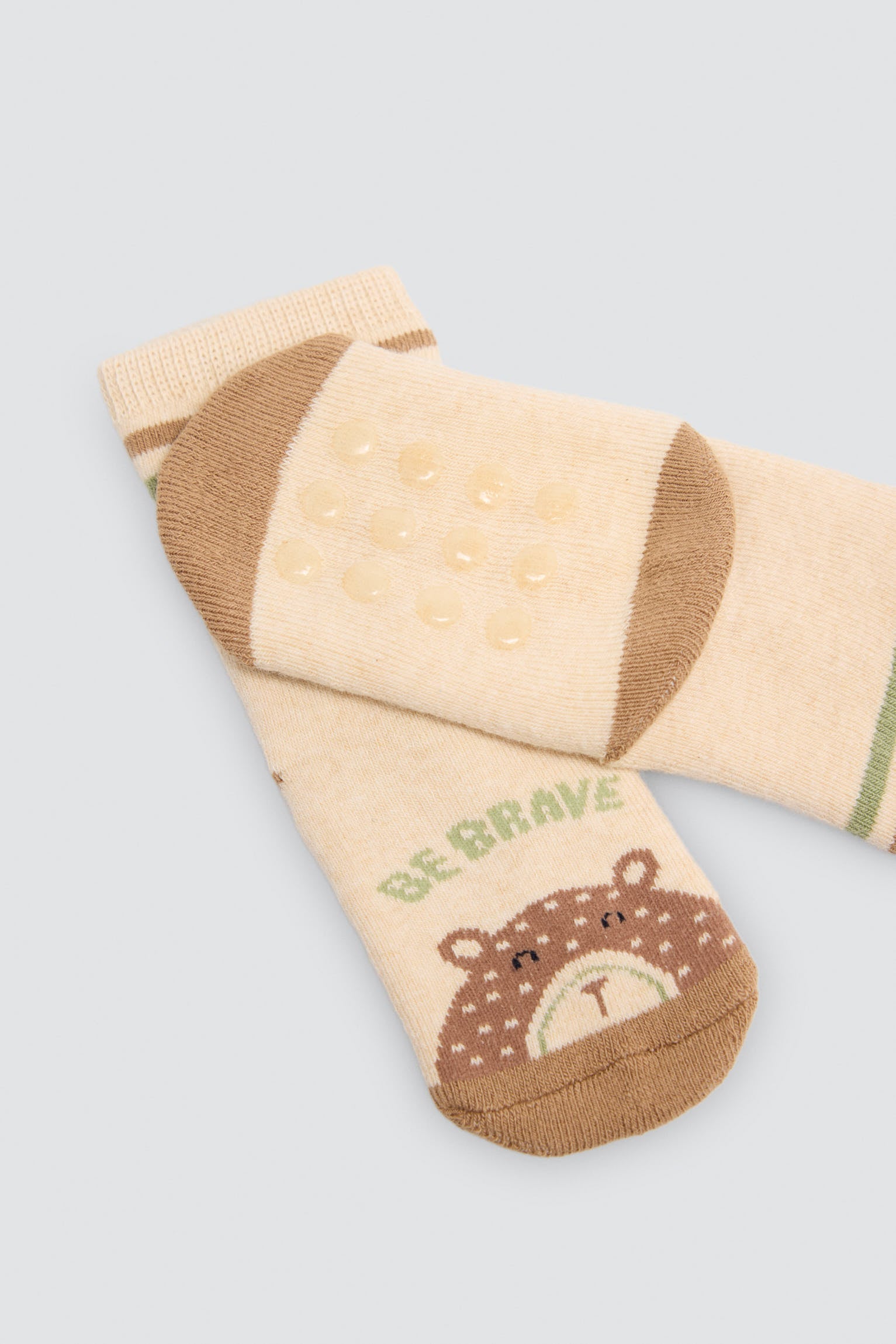 Pack de 4 meias térmicas antiderrapantes de bebé com estampado divertido de ursos